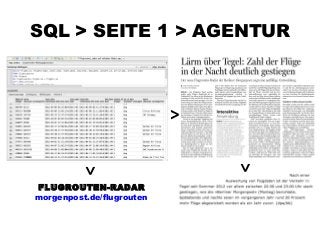SQL > SEITE 1 > AGENTUR
>
>
>
FLUGROUTEN-RADAR
morgenpost.de/flugrouten
 