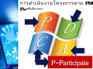 การดำา เนิน งานโครงการตาม P
DC
Participate

 
