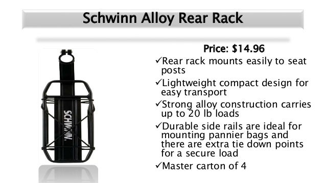 schwinn deluxe alloy rear bike rack