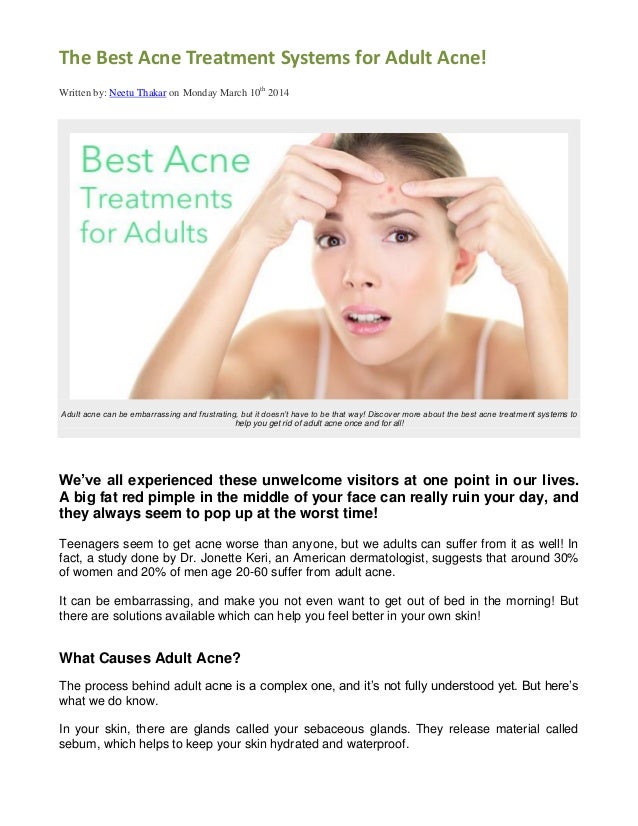 The Best Acne Treatment Systems for Adult Acne