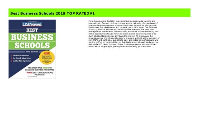 Best Business Schools 2019 TOP RATED#1