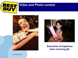 Video and Photo contest Expression of happiness when receiving gift.