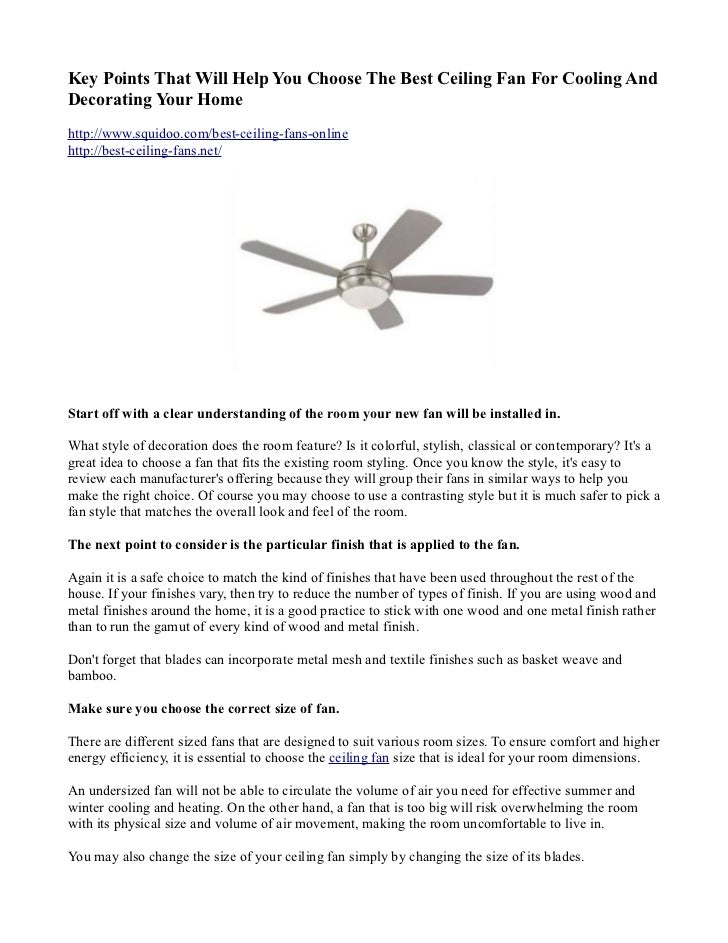 How To Choose The Best Ceiling Fans