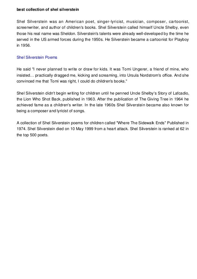 Best Collection Of Shel Silverstein Poems - 