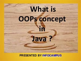 What is
OOPs concept
in
Java ?
PRESENTED BY INFOCAMPUS
 