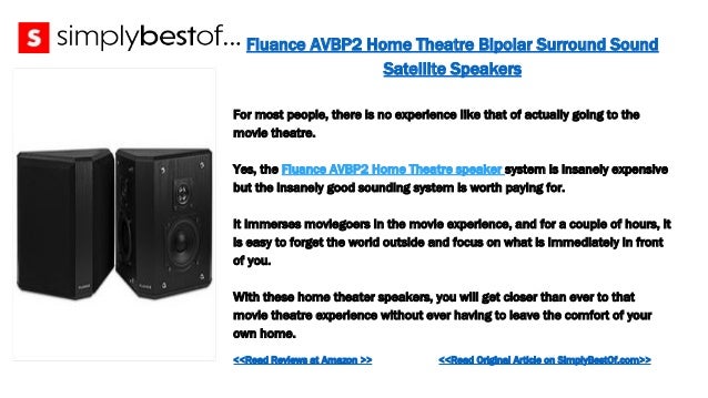 fluance avbp2 home theater bipolar surround sound satellite speakers