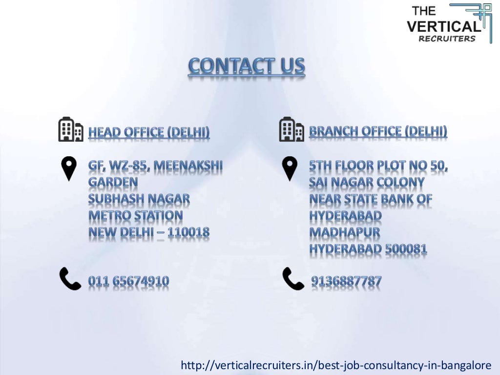 Best job consultancy in bangalore vertical recruiters pvt. ltd.