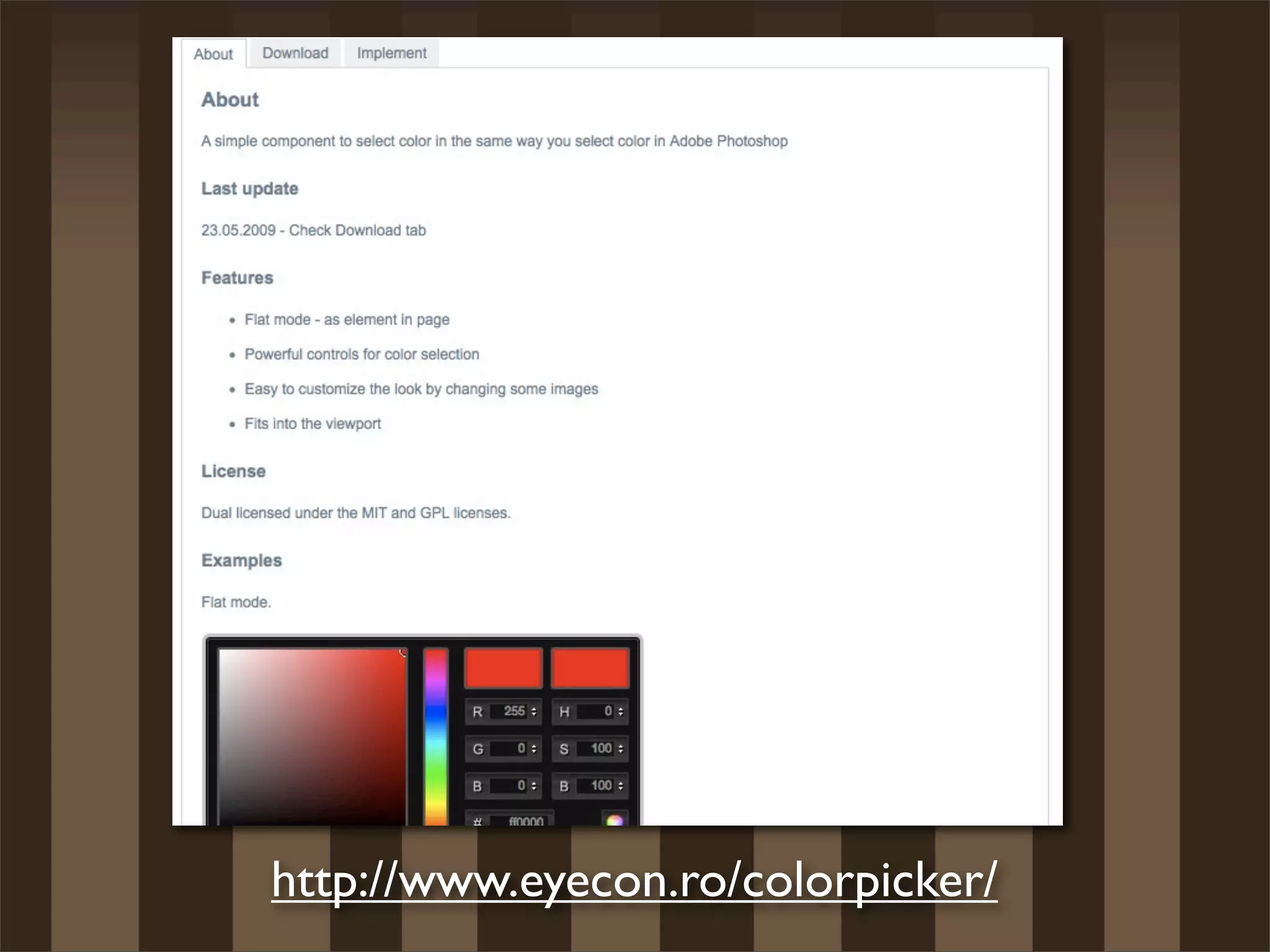 http://www.eyecon.ro/colorpicker/
 