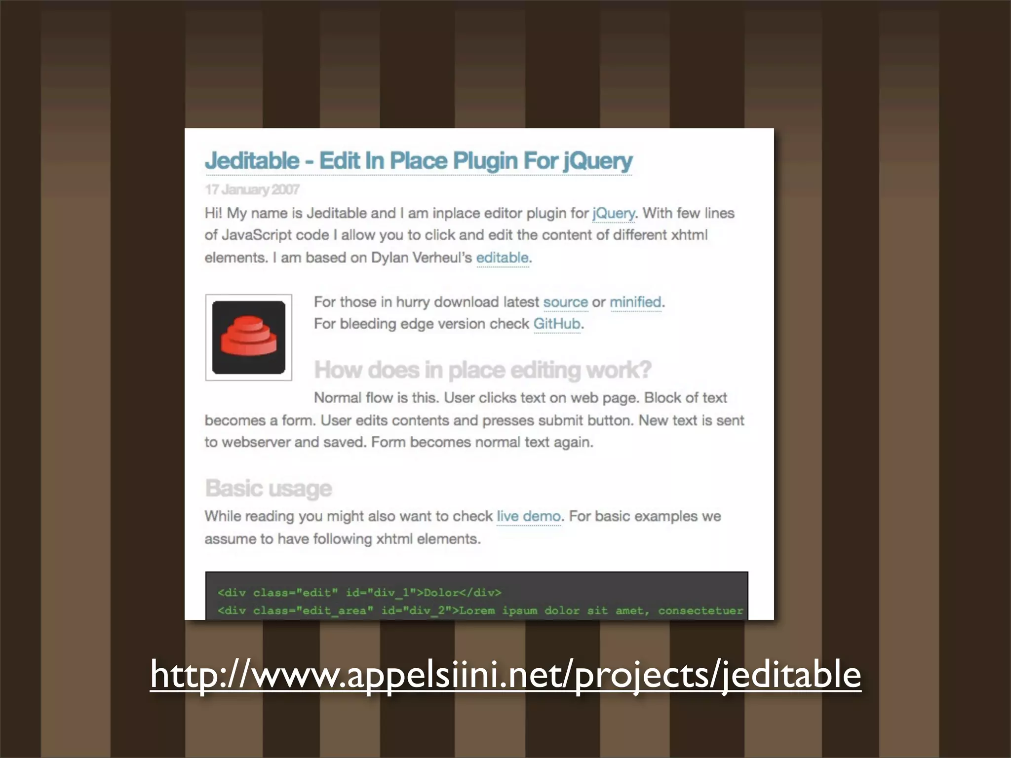 http://www.appelsiini.net/projects/jeditable
 