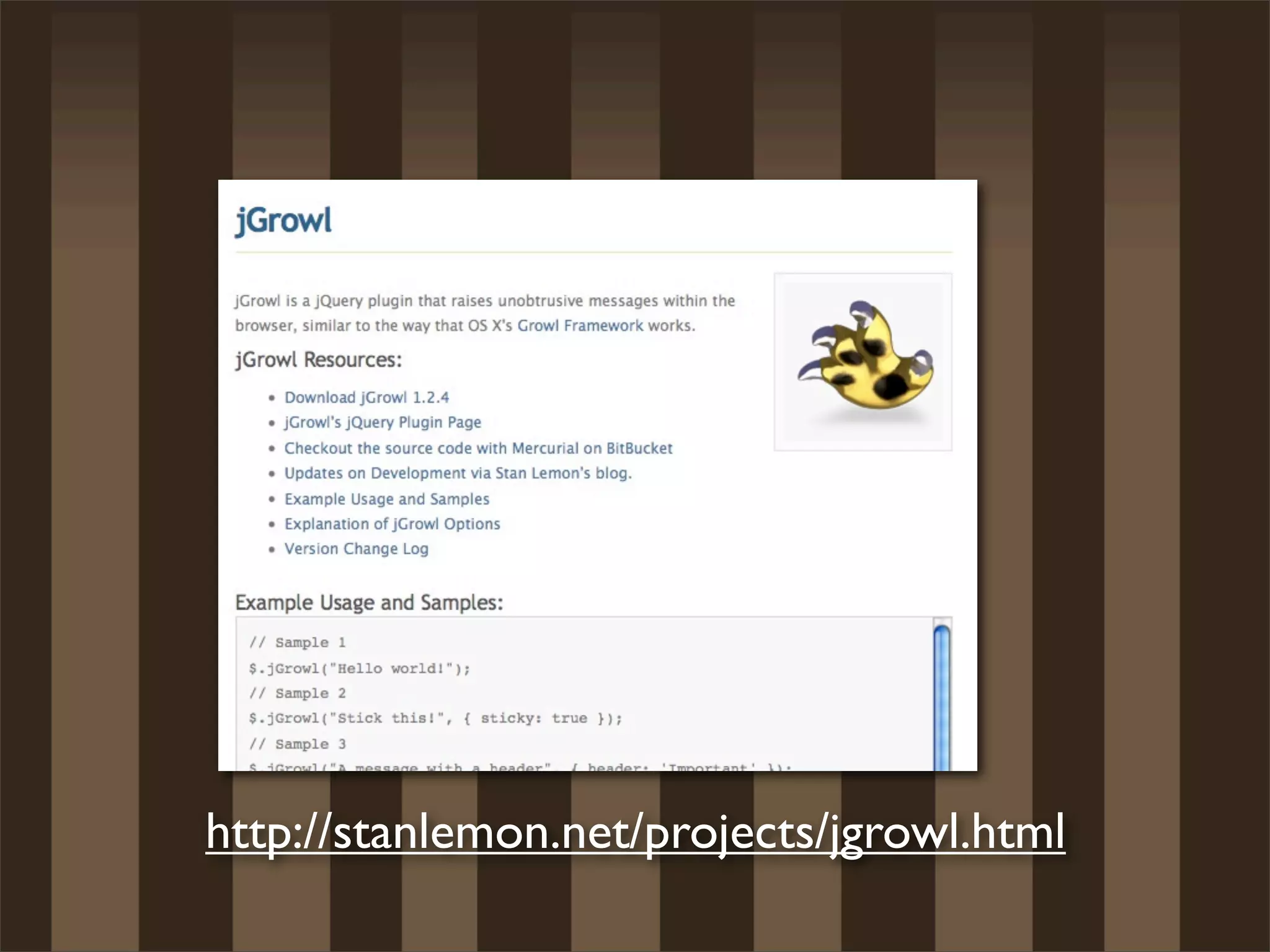 http://stanlemon.net/projects/jgrowl.html
 