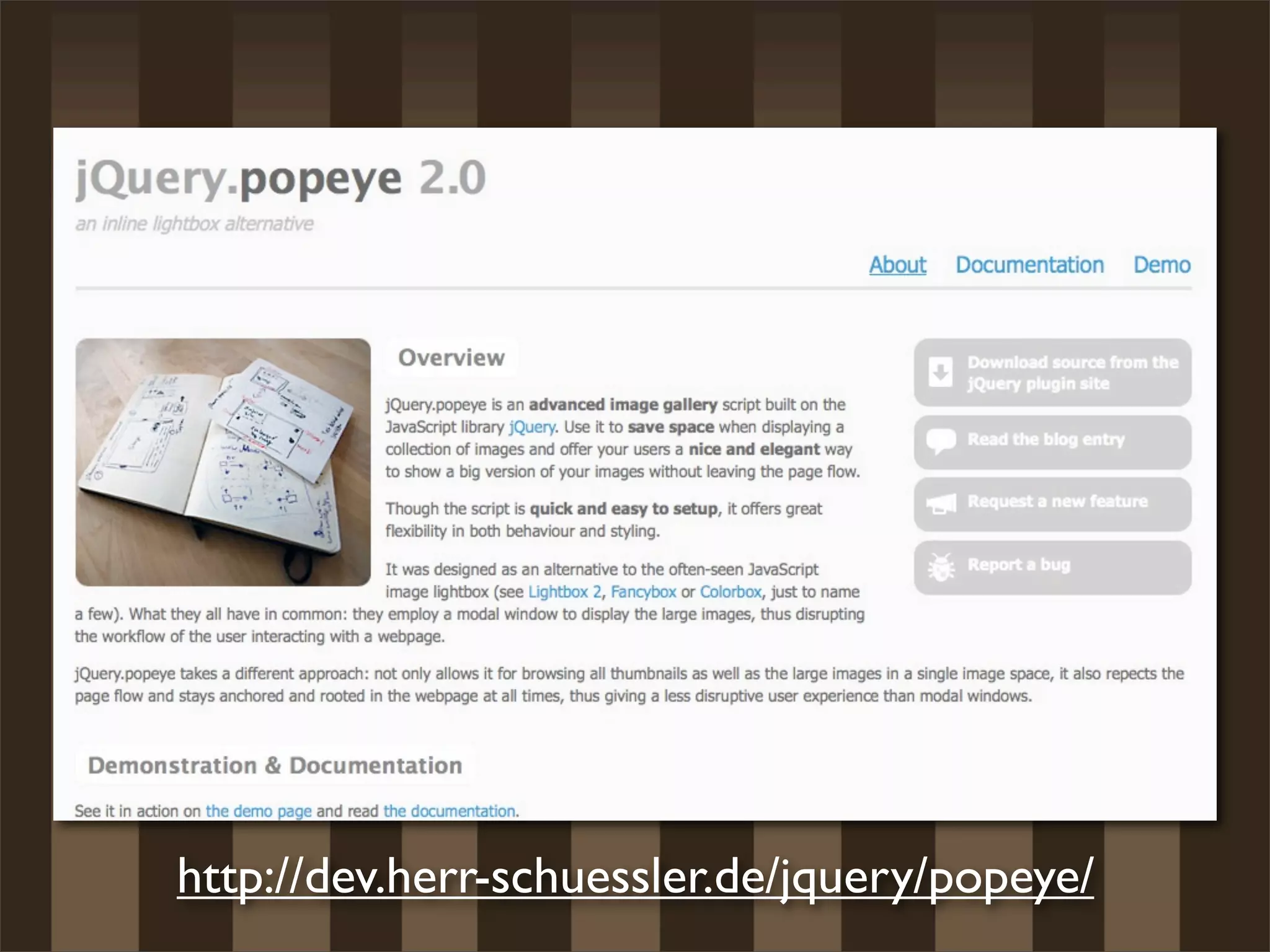 http://dev.herr-schuessler.de/jquery/popeye/
 