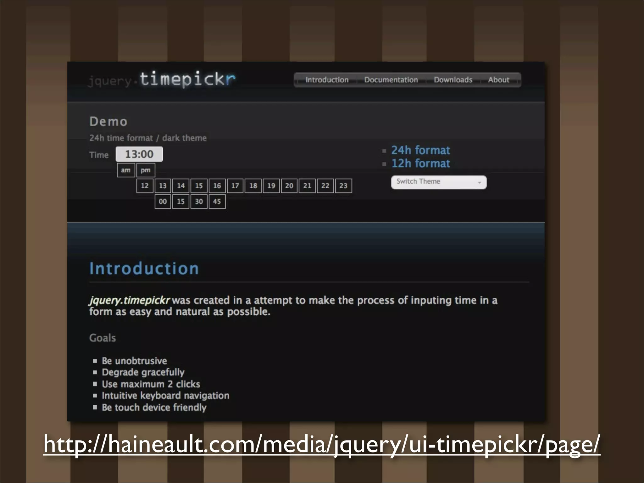 http://haineault.com/media/jquery/ui-timepickr/page/
 