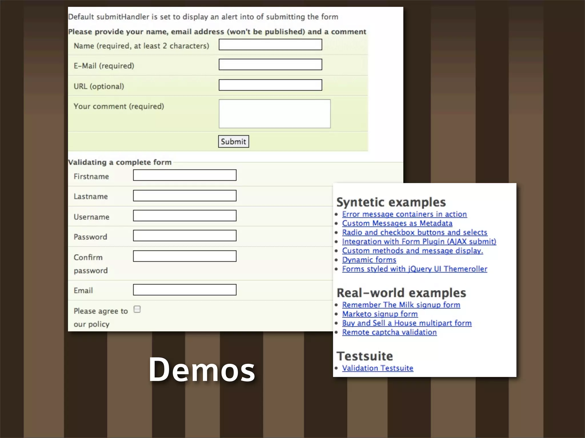 Demos
 