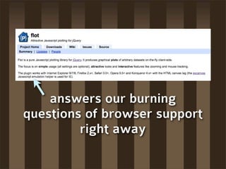 answers our burning
questions of browser support
         right away
 