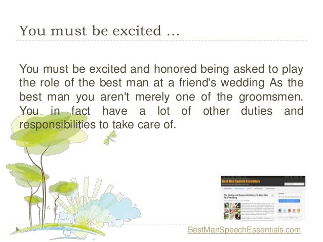 best man speech responsibilities