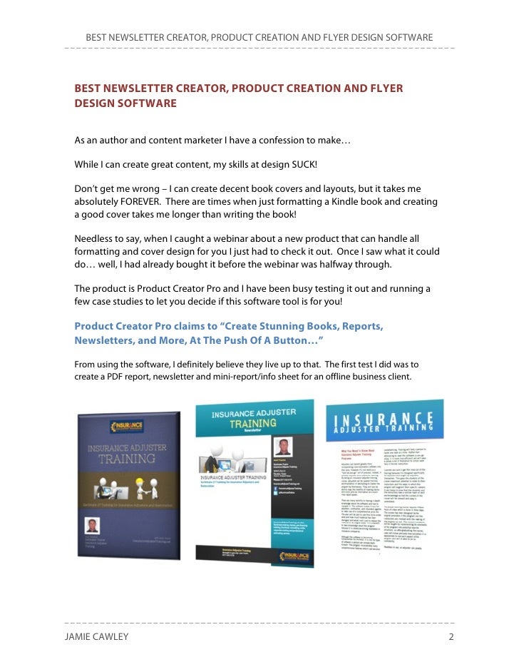 BEST NEWSLETTER CREATOR, PRODUCT CREATION AND FLYER DESIGN SOFTWARE
