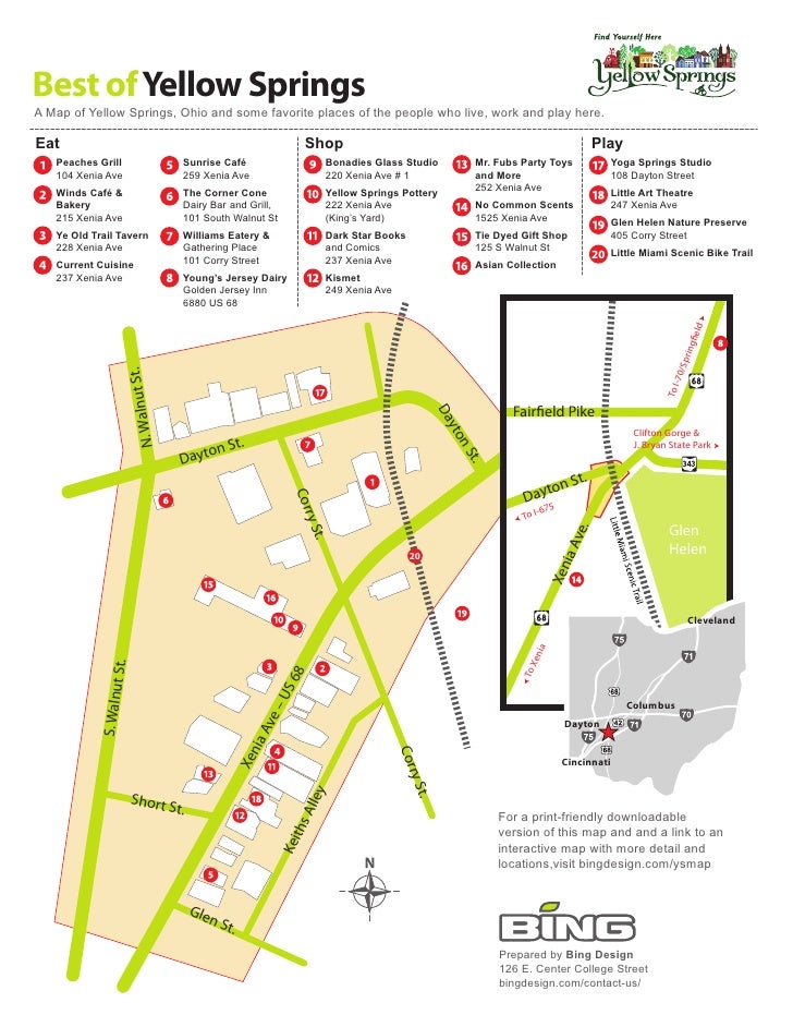 Best Of Yellow Springs Yellow Springs Ohio Map