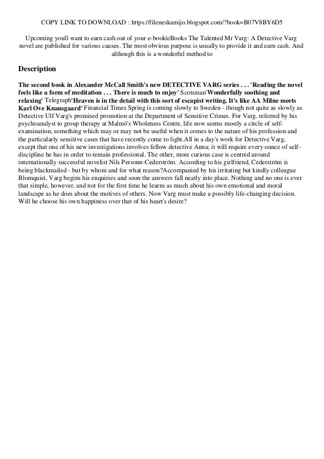 The Talented Mr. Varg PDF Free Download The Talented Mr. Varg PDF Free Download