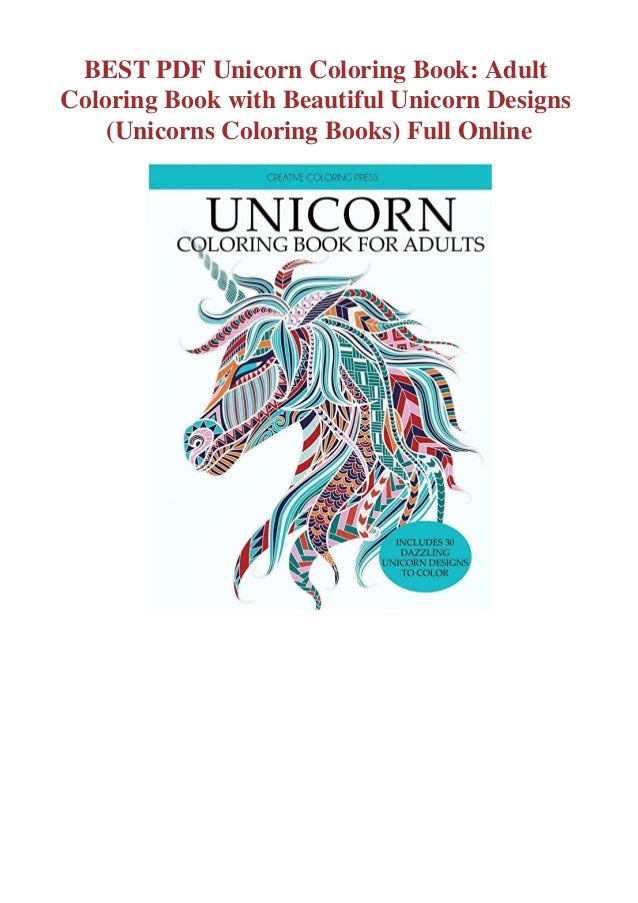 Download Best Pdf Unicorn Coloring Book Adult Coloring Book With Beautiful Uni
