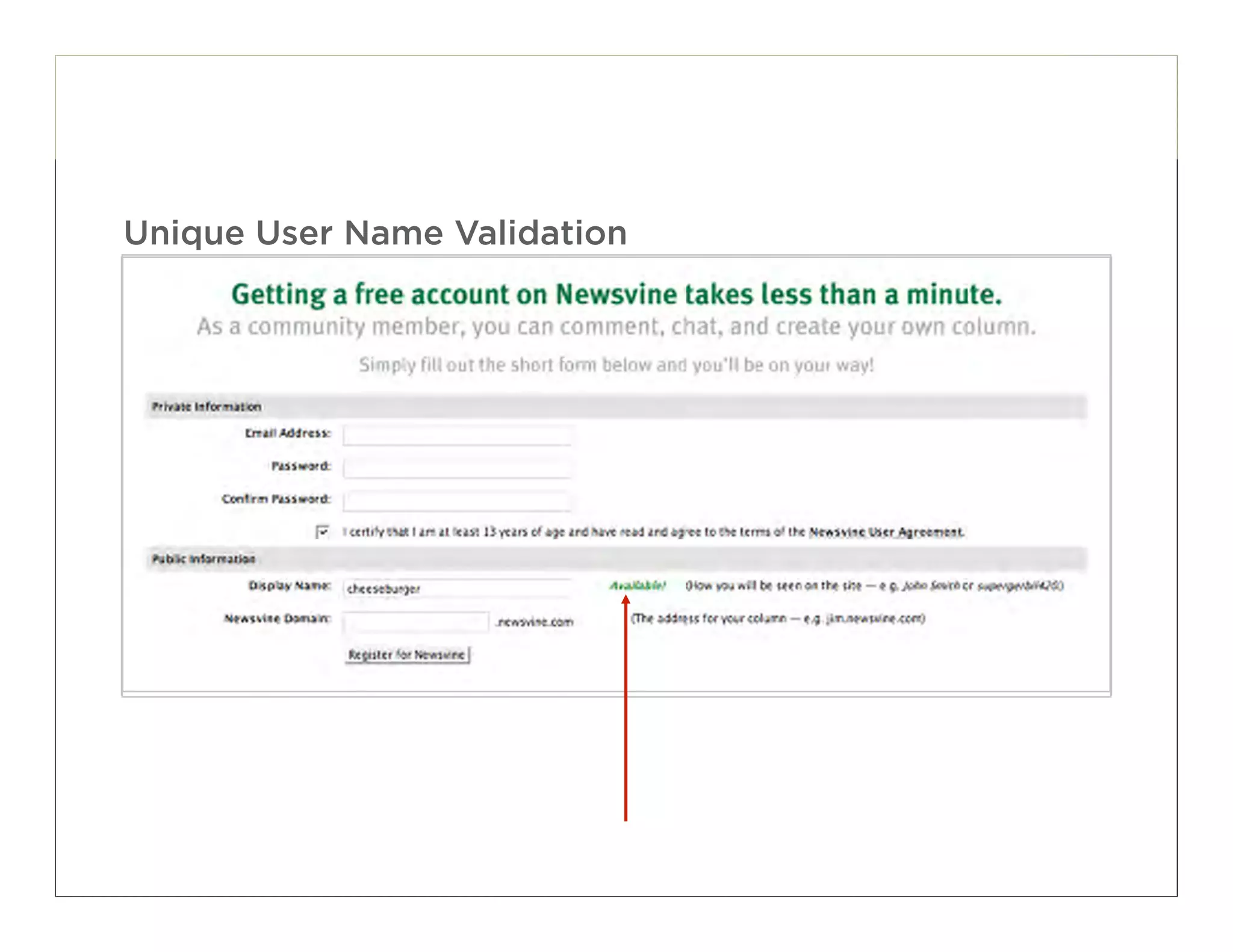 Unique User Name Validation




                              109
 