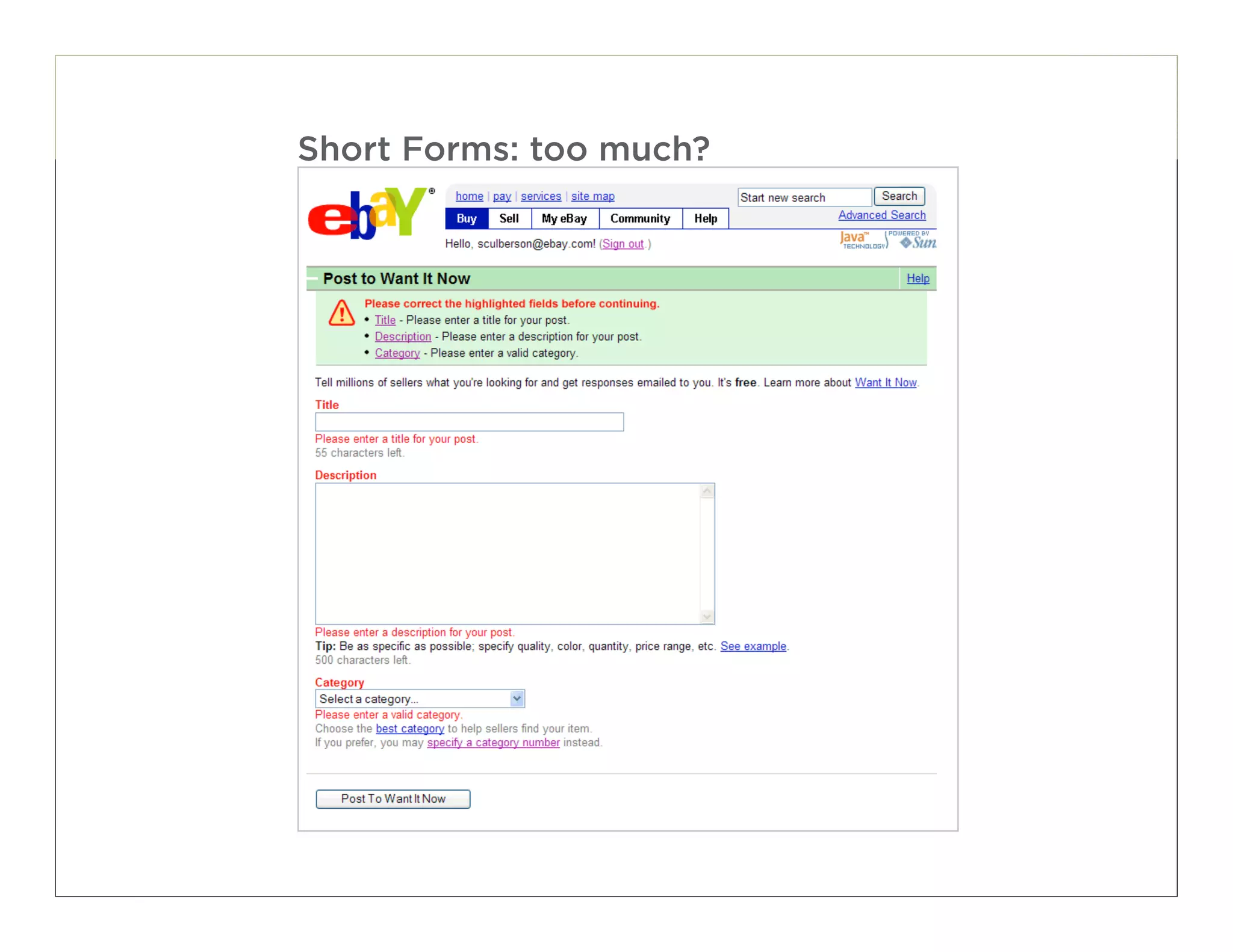 Short Forms: too much?




                         115
 