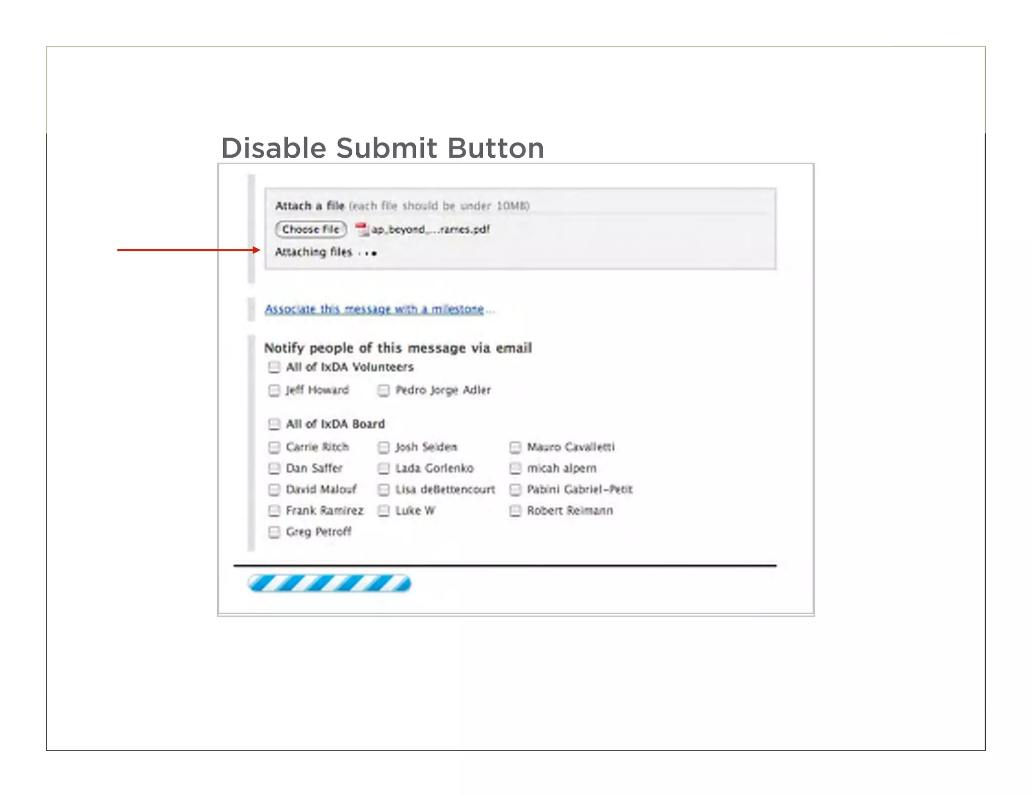 Disable Submit Button




                        121
 