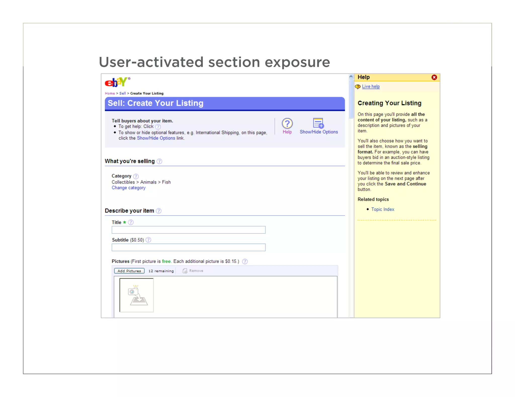 User-activated section exposure




                                  66
 
