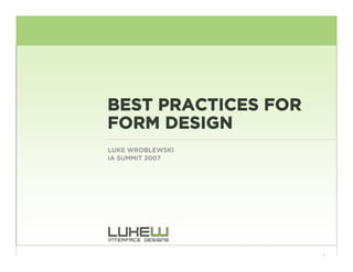 Best Practices for Form Design