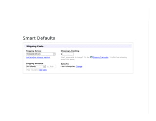 Smart Defaults




                 64