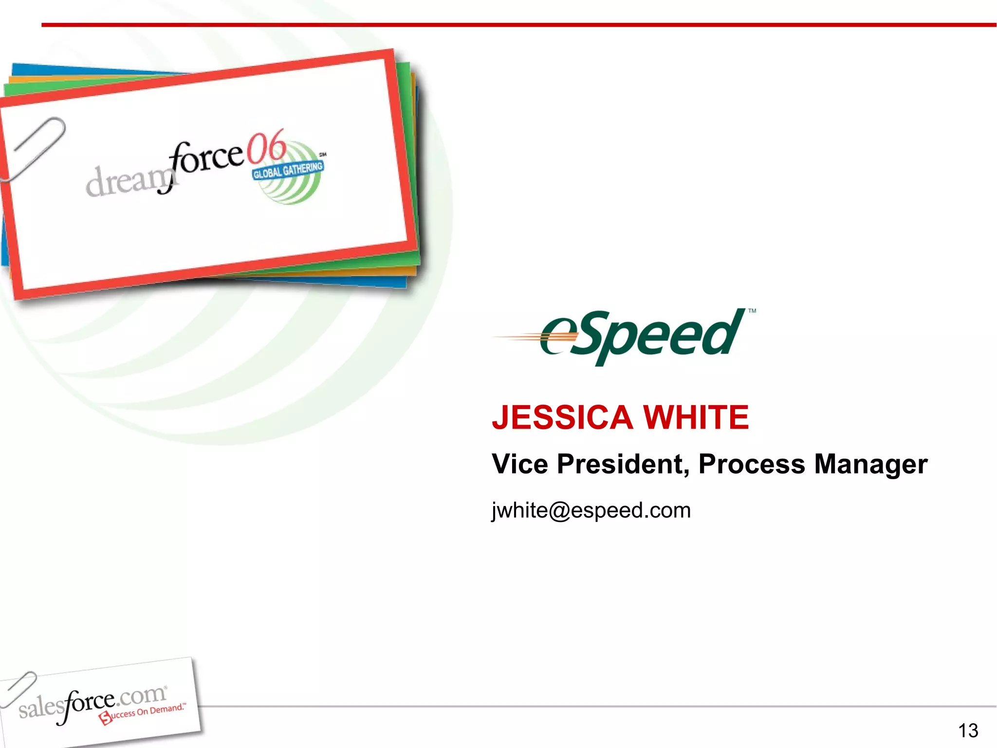 JESSICA WHITE Vice President, Process Manager [email_address] 