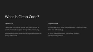 Best-Practices-for-Writing-Clean-Code.Presentation | PPTX