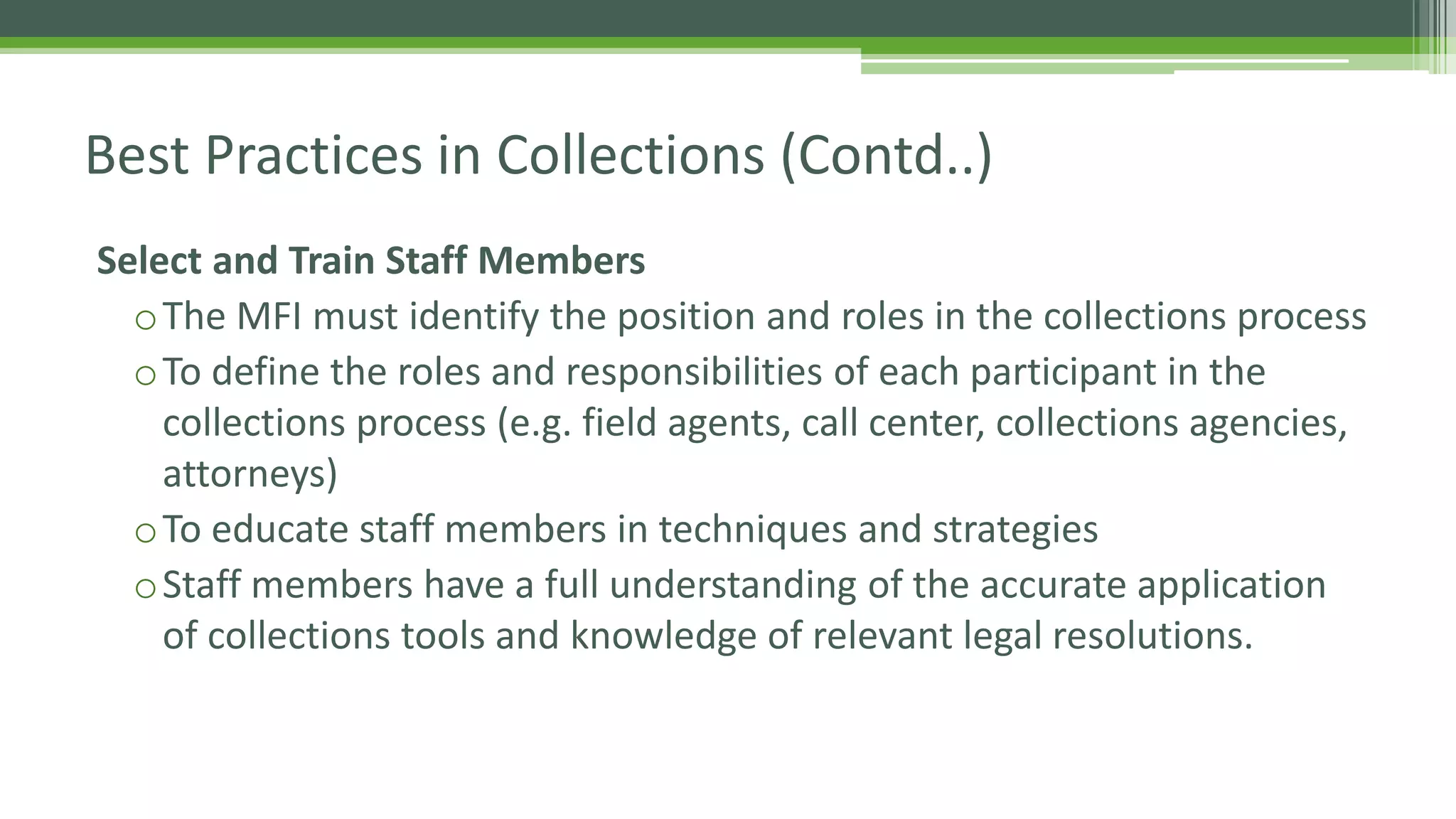 Best Practices for Loan Collections for Microfinance Institution | PPTX