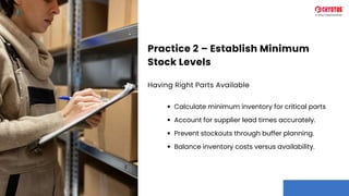 Best Practices in Inventory Optimization to Minimize Downtime Risks | PDF