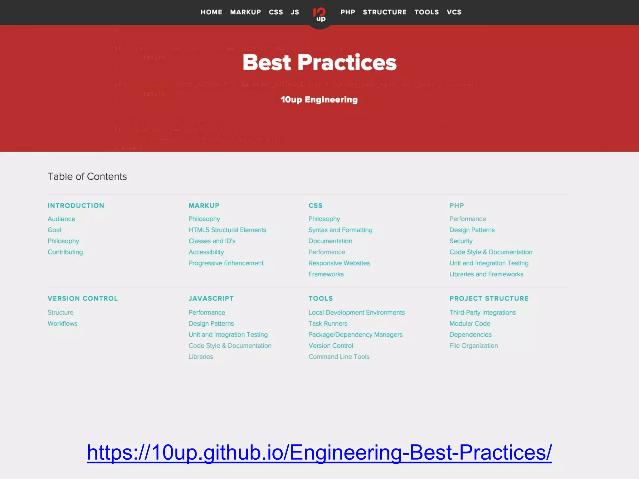 https://10up.github.io/Engineering-Best-Practices/
 