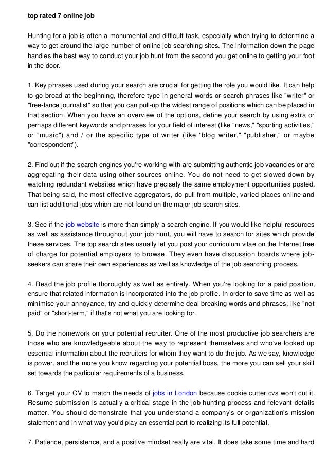 Best 7 Online Job Hunt Tips