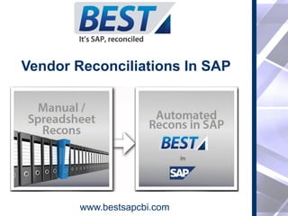 Vendor Reconciliations In SAP
www.bestsapcbi.com
 