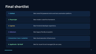 Best Test Automation Tools in 2026: AI Testing Platforms, Frameworks ...