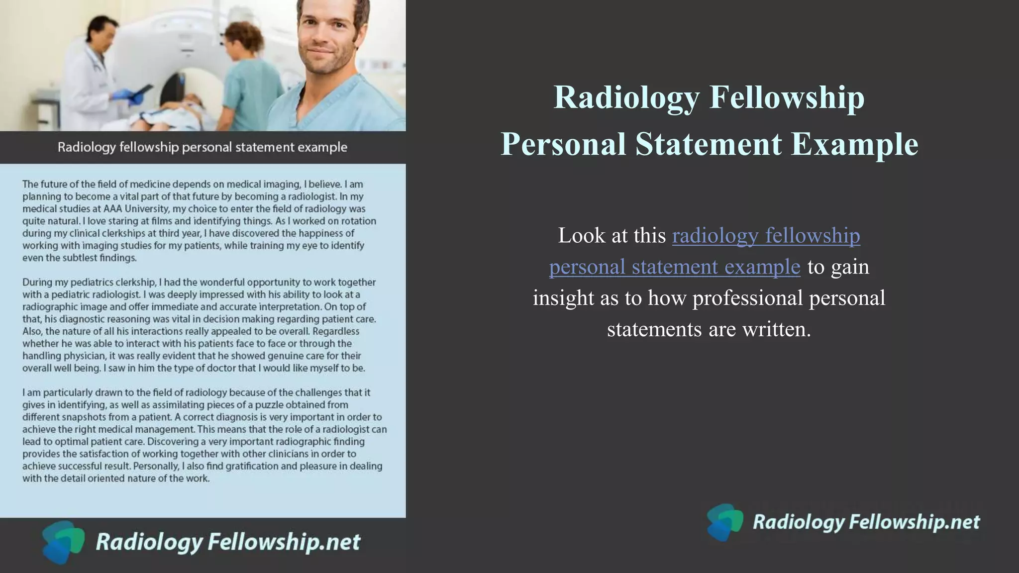 Best 10 Fellowship Personal Statements in Radiology