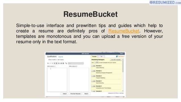best 15 free resume builders 2018 resume builder sample resumes resumebucket