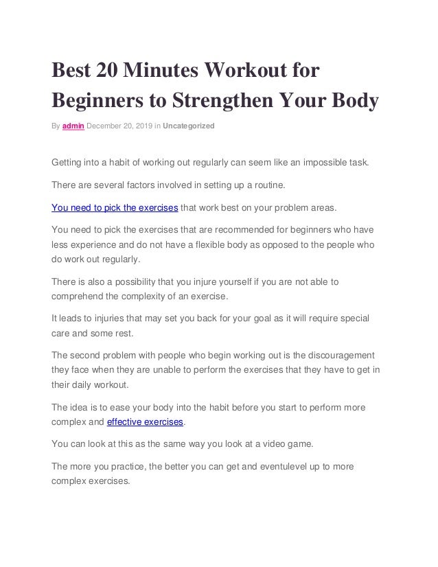 Best Minutes Workout For Beginners To Strengthen Your Body Convert