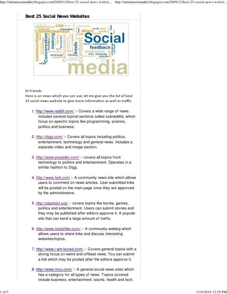 Best 25 Social News Websites