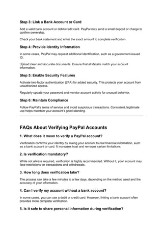 Comprehensive Guide to Safely Verifying PayPal Accounts in 2026 | DOCX