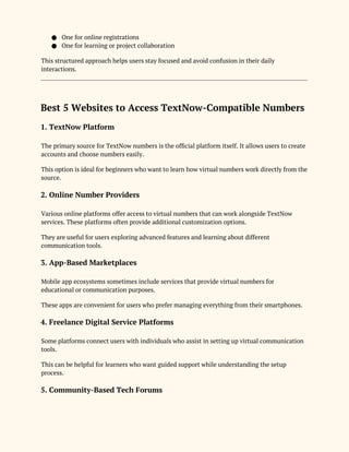 Best 5 Websites to Buy TextNow Number.docx
