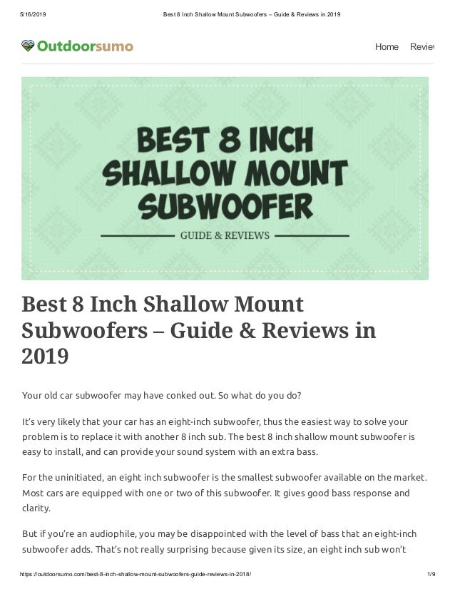 best 8 inch subwoofer 2019