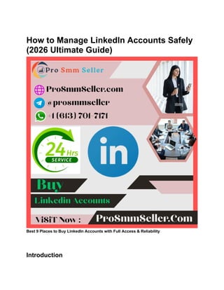 2026 Ultimate Guide to Safe LinkedIn Account Management and Growth | DOCX