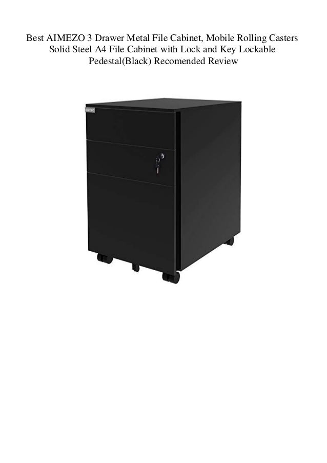 Best Aimezo 3 Drawer Metal File Cabinet Mobile Rolling Casters Solid