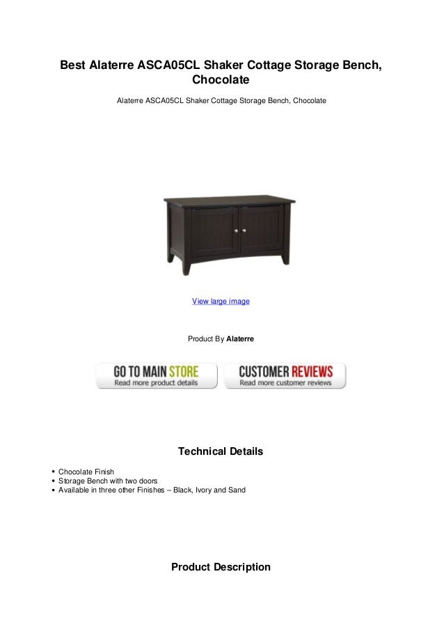 Best Alaterre Asca05cl Shaker Cottage Storage Bench Chocolate
