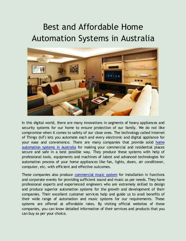 Best And Affordable Home Automation Systems In Australia