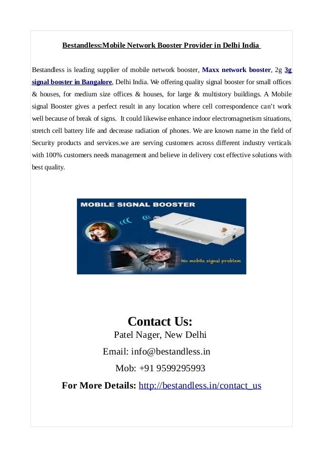 Bestandlessmobile network booster provider in delhi india