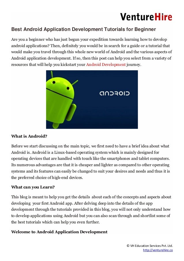 Best Android Application Development Tutorials for Beginner